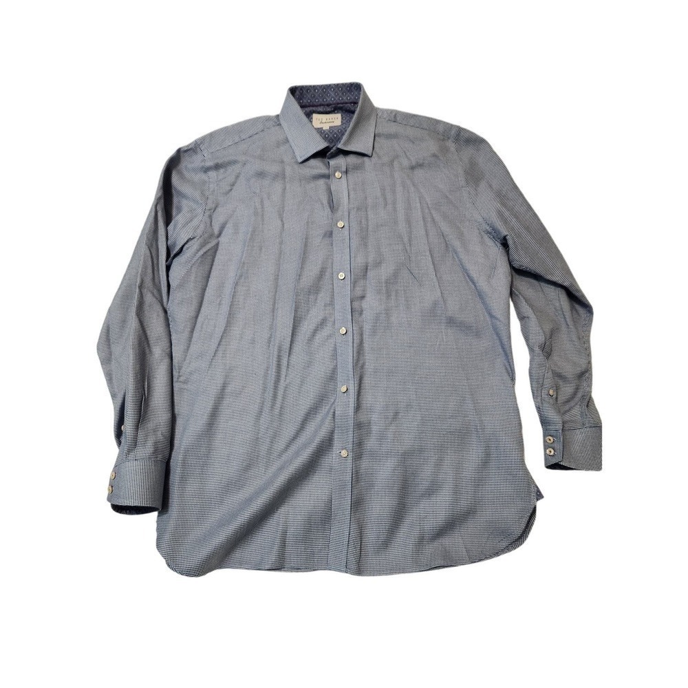 Ted Baker Endurance Mens Geometric shirt sz 16.5 34/35 long sleeve career wear